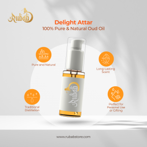 Delight Attar - 100% Pure & Natural Oud Oil - Exquisite Woody & Musky Fragrance - Long Lasting Perfume Oil